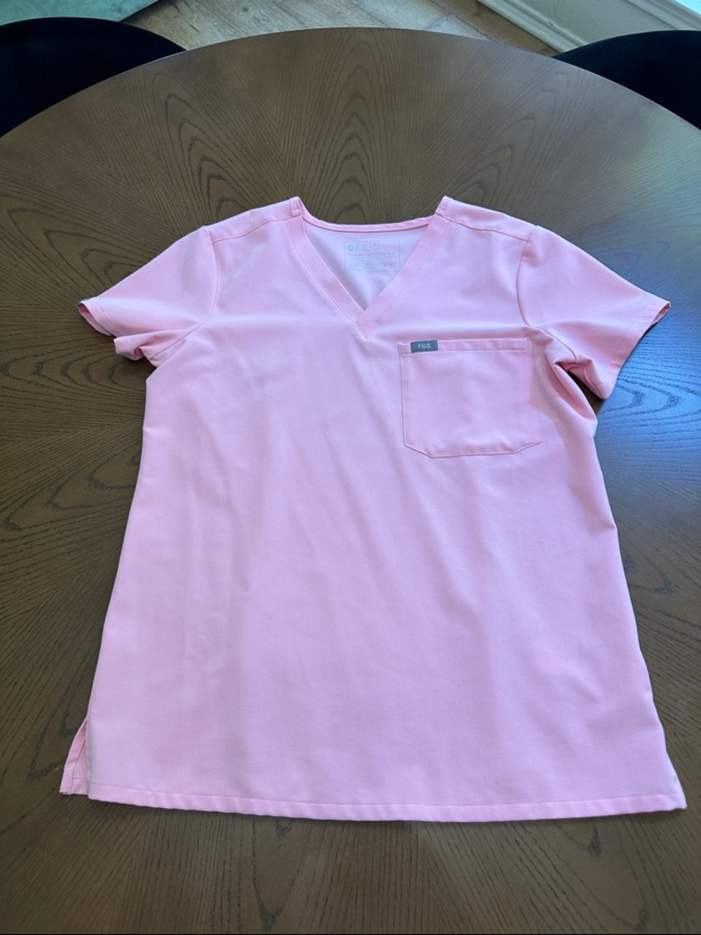 Figs Pink V-Neck Medical Scrub Top